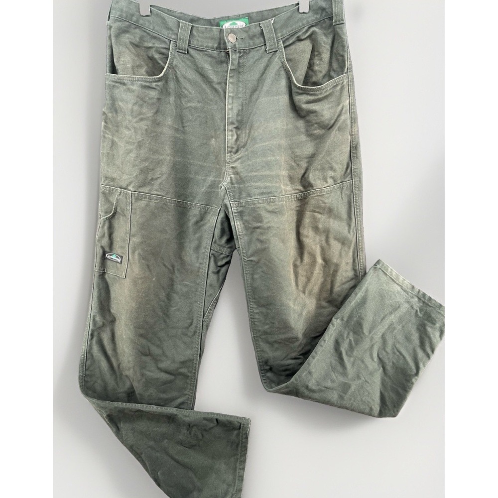 Arborwear Men's Work Pants 36x34 Green Double Front Heavy Duty Cotton